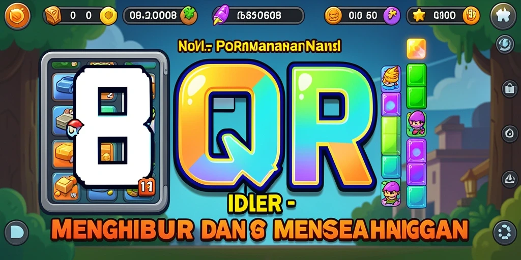 Screenshot gameplay 8QR yang menampilkan karakter mengumpulkan sumber daya.