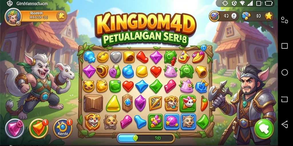 Tampilan gameplay KINGDOM4D yang mendebarkan dan penuh warna.