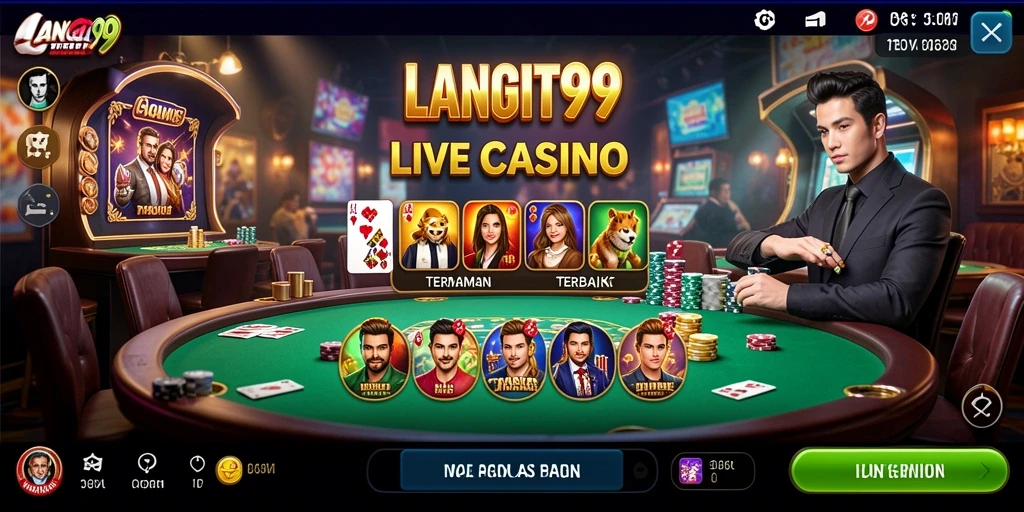 Tampilan gameplay LANGIT99 yang mendebarkan dan interaktif di Live Casino.