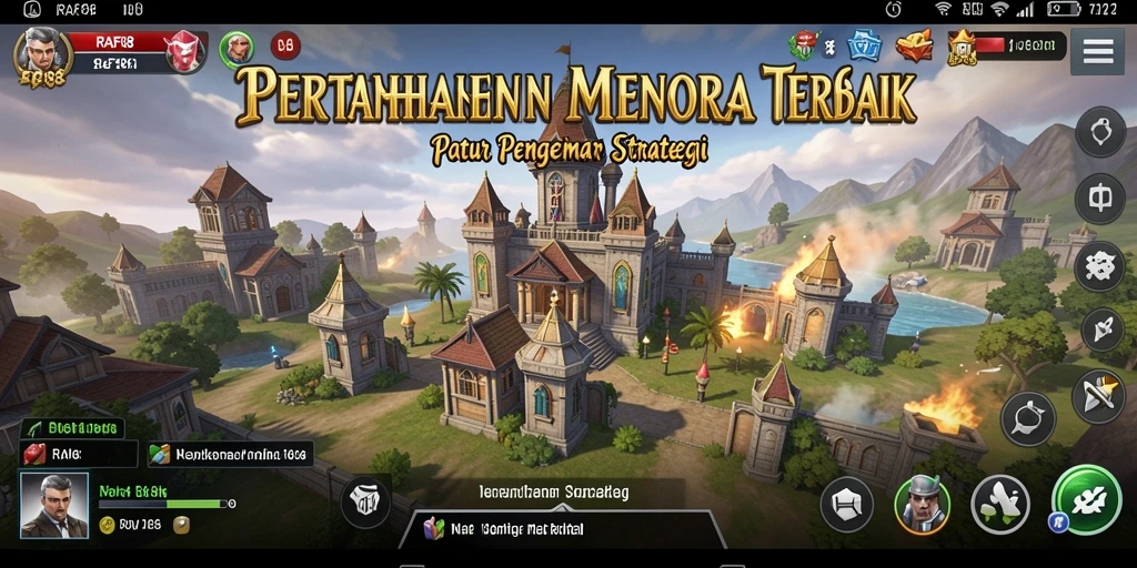 Tampilkan gameplay mendebarkan di RAFI88 dengan menara dan musuh yang menantang.