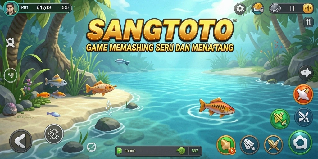 Tampilan gameplay SANGTOTO menunjukkan keasyikan memancing.