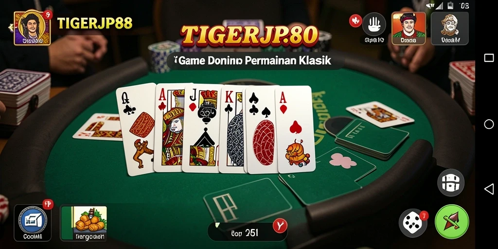 Screenshot gameplay TIGERJP88 menunjukkan keseruan bermain Domino.